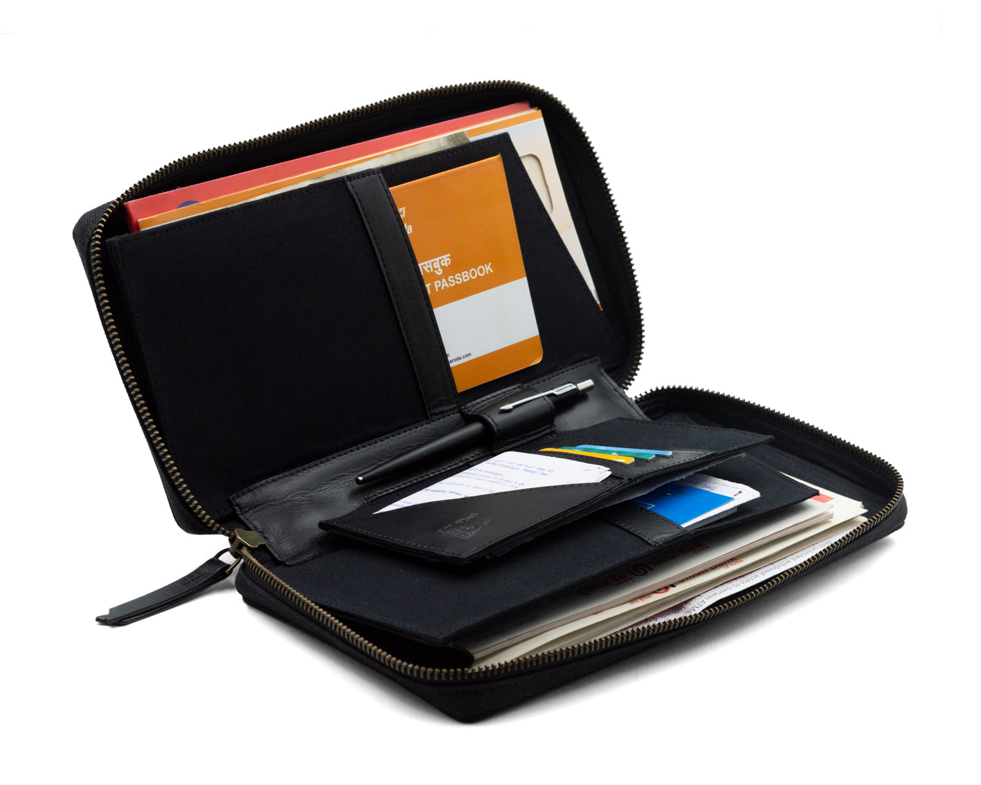 Bank Organiser - Black - The Leather Chef