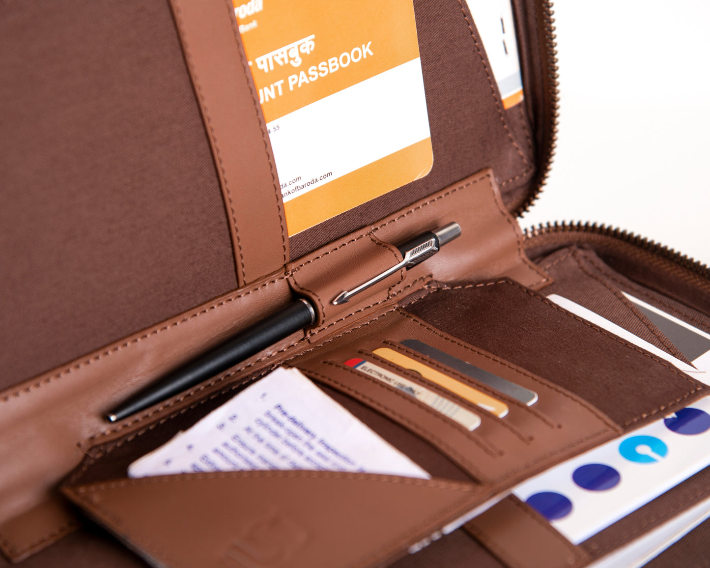 Bank Organiser - Tan (Full Leather)