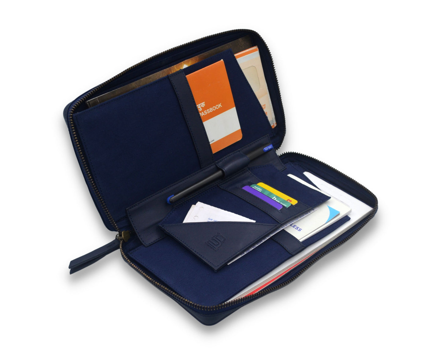 Bank Organiser - Blue (Full Leather)