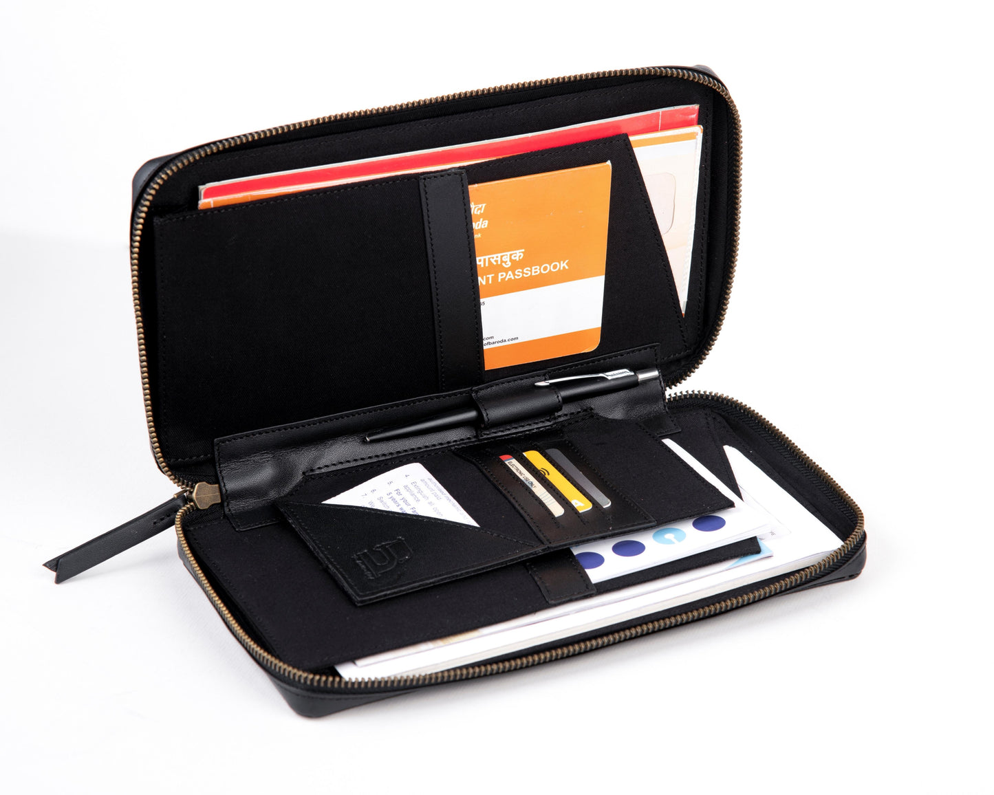 Bank Organiser - BLACK (Full Leather)