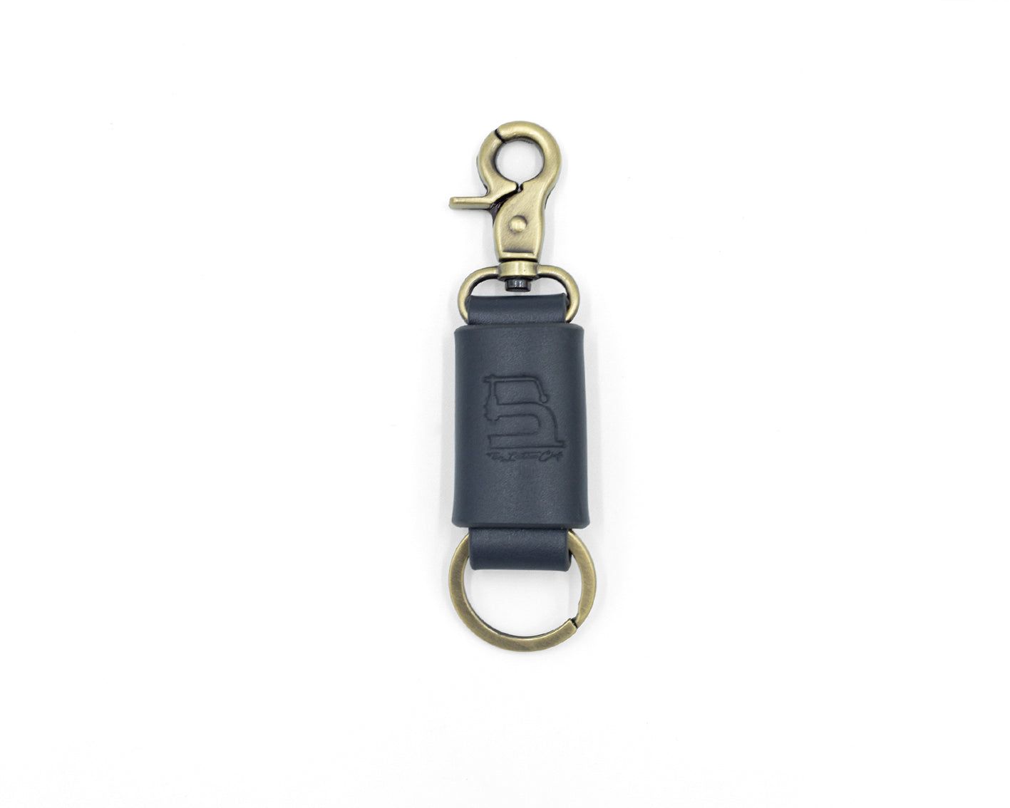 Compact Midnight Blue set (Compact Zipper Wallet - Midnight Blue + Leather Key Loop - Midnight Blue)