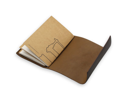 Handmade Leather Trifold Field Journal –Brown- Travel Notebook (With your Name Customisation)