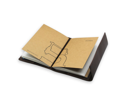 Trifold-Utility Journal - Brown (A5 Size)