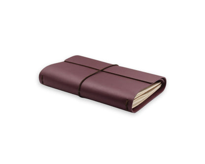 Handmade Leather Trifold Field Journal - Old Mauve - Travel Notebook (With your Name Customisation)