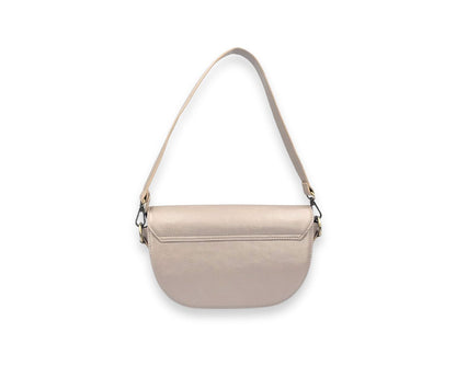 Luna Curve Crossbody – Dual Strap Leather Sling Bag for Women - Champagne