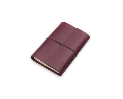 Handmade Leather Trifold Field Journal - Old Mauve - Travel Notebook (With your Name Customisation)