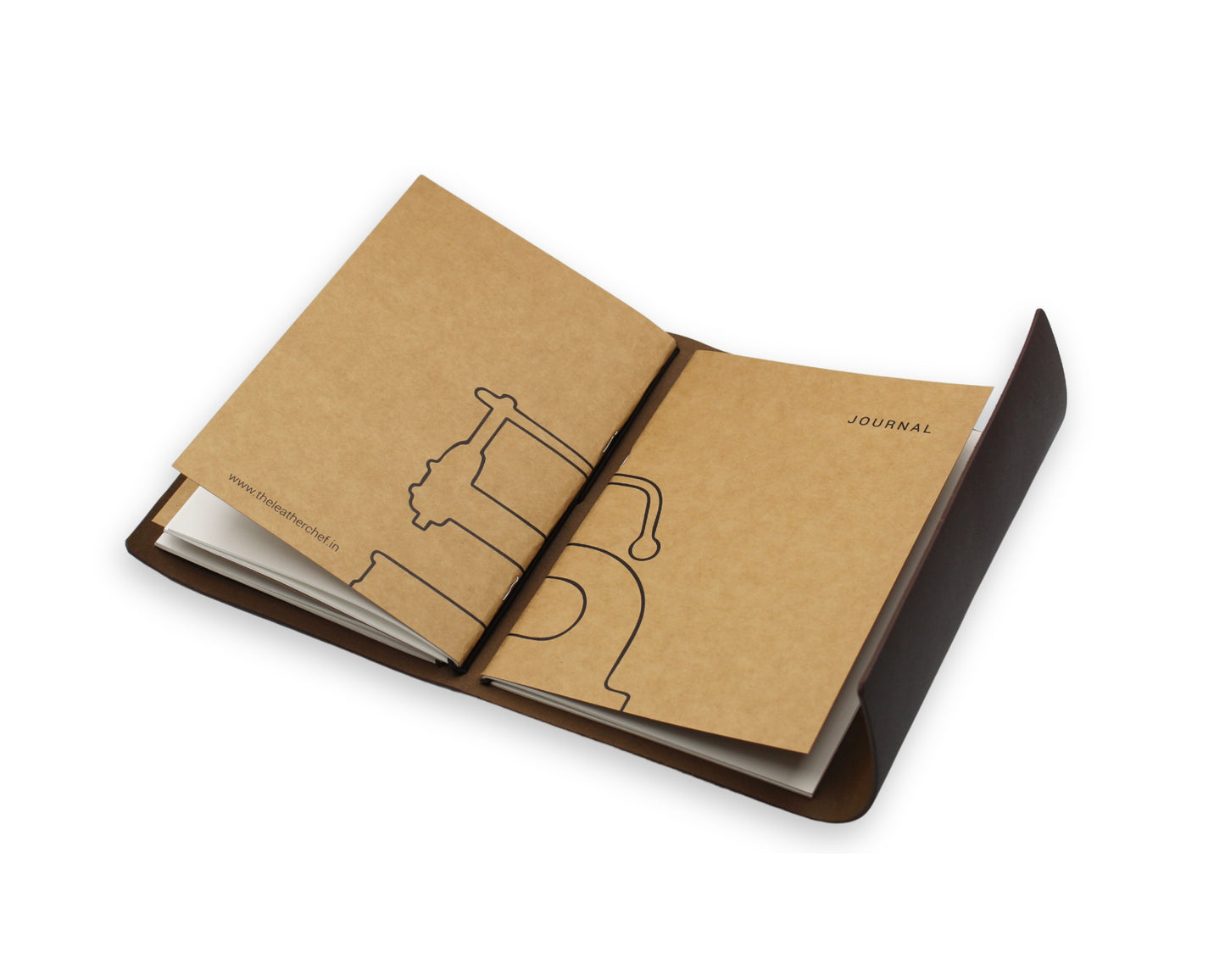 Handmade Leather Trifold Field Journal –Brown- Travel Notebook (With your Name Customisation)