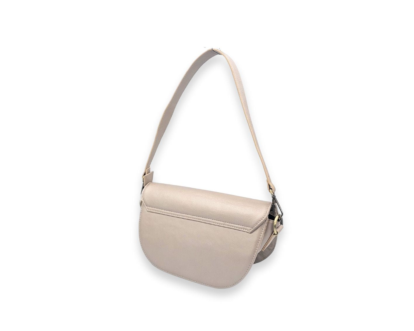 Luna Curve Crossbody – Dual Strap Leather Sling Bag for Women - Champagne