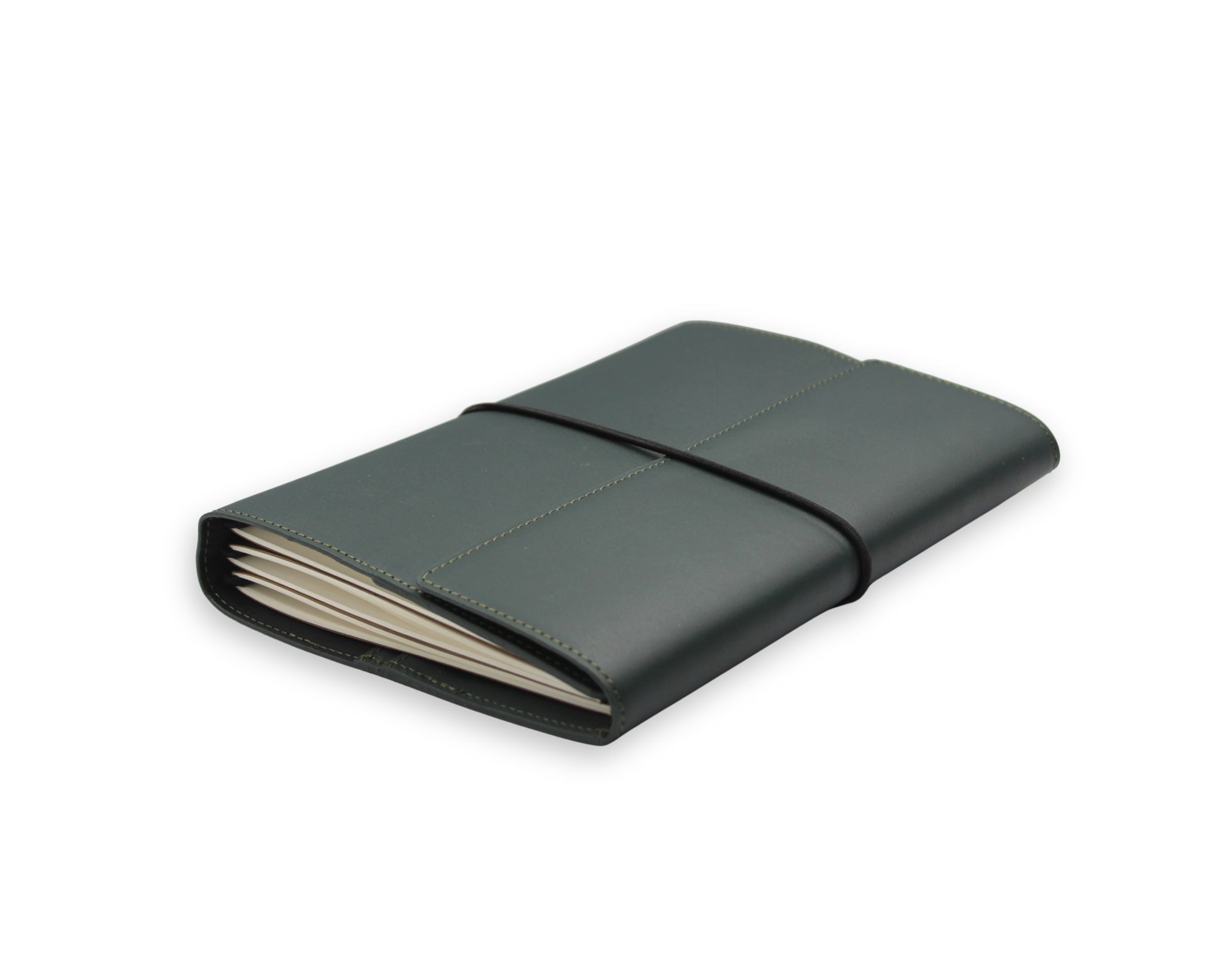 Trifold-Utility Journal with Pockets - Green (A5 Size)