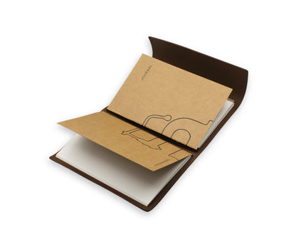 Handmade Leather Trifold Field Journal - Brown