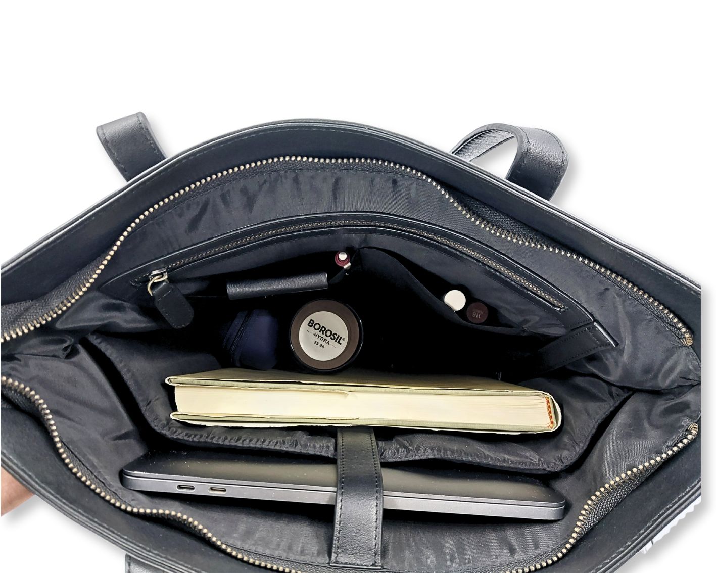 Manhattan office Leather Tote - Black