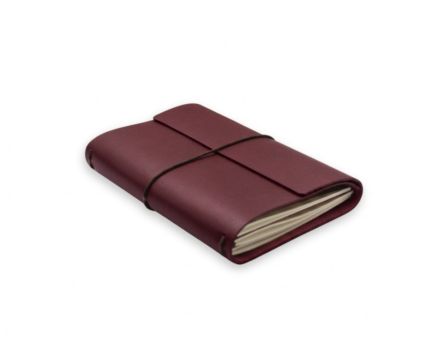 Handmade Leather Trifold Field Journal - Old Mauve - Travel Notebook (With your Name Customisation)