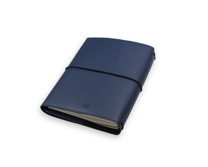 Trifold-Utility Journal with Pockets - Blue - A5 Size (With your Name Customisation)