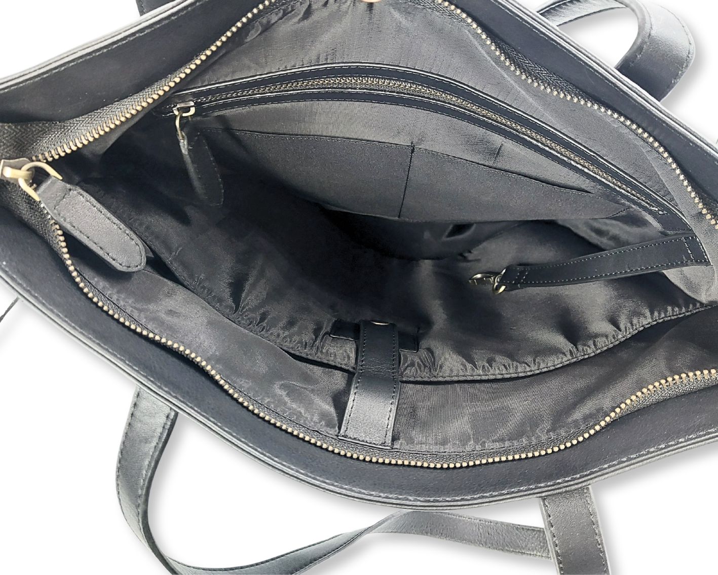 Manhattan office Leather Tote - Black