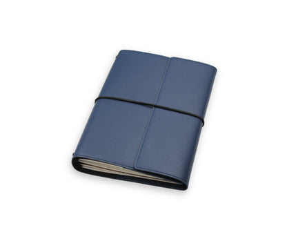 Trifold-Utility Journal with Pockets - Blue - A5 Size (With your Name Customisation)