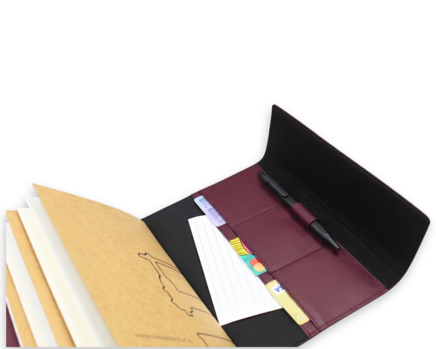 Trifold-Utility Journal with Pockets - Old Mauve (A5 Size)