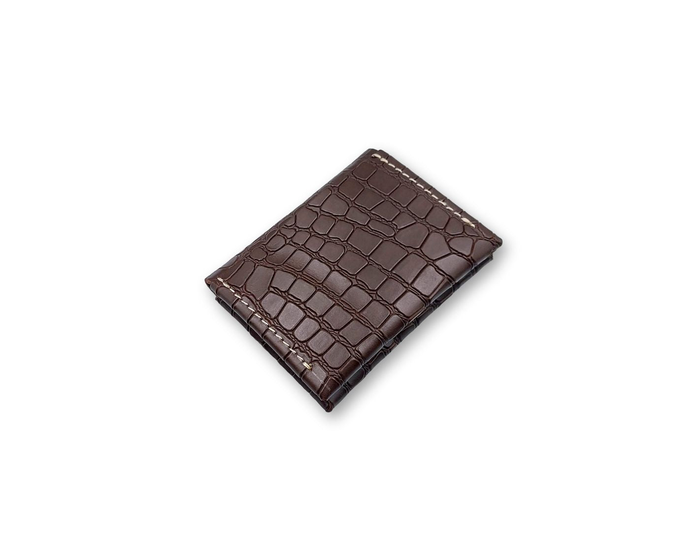 Business Card Case - Brown (Croco Finish)