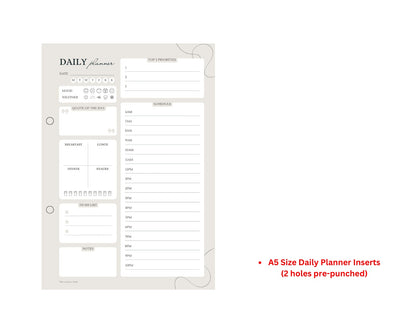 Luxury Full Grain Leather A5 Planner Binder - Champagne