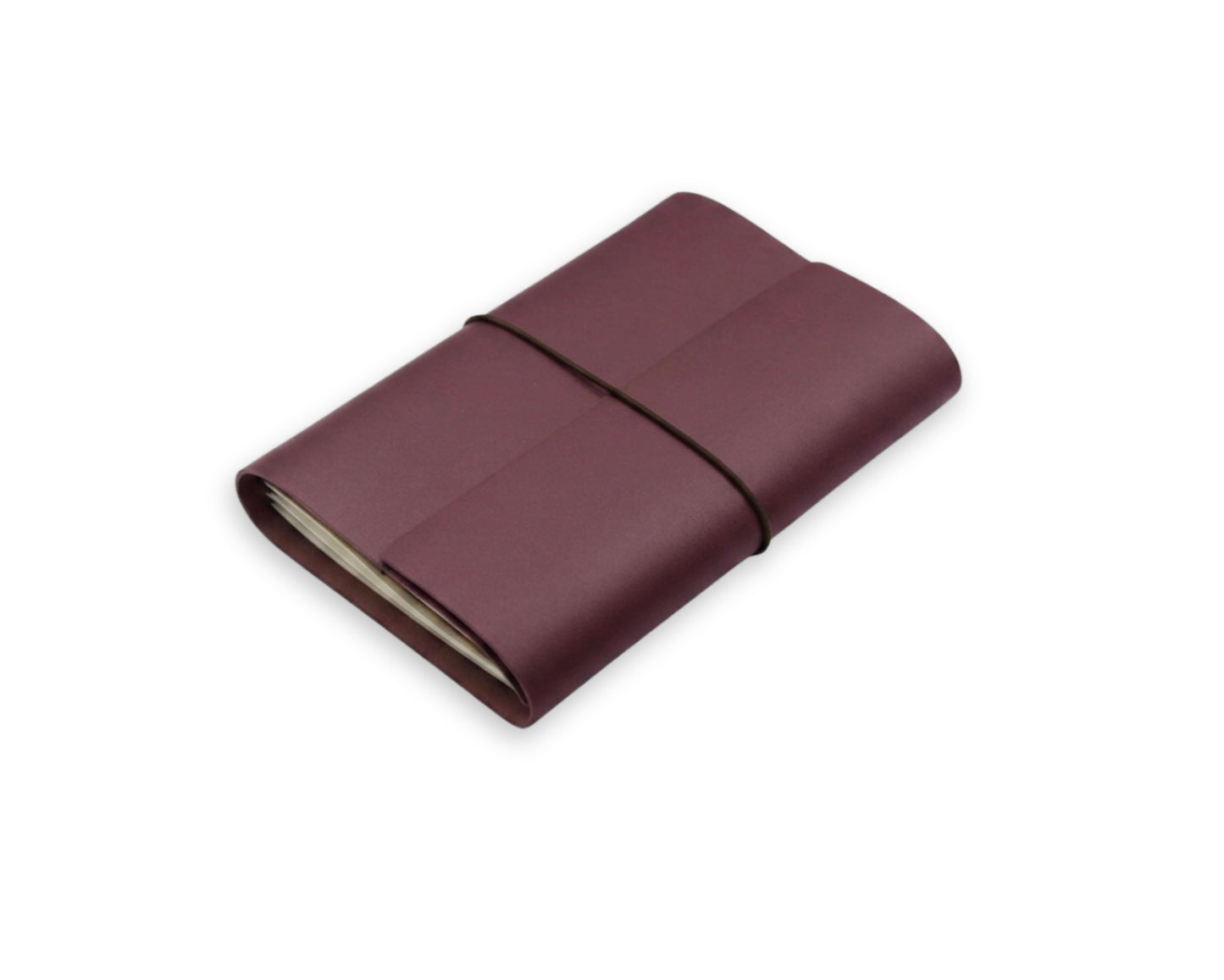 Handmade Leather Trifold Field Journal - Old Mauve - Travel Notebook (With your Name Customisation)