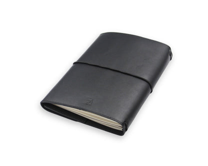 Trifold-Utility Journal with Pockets - Black (A5 Size)