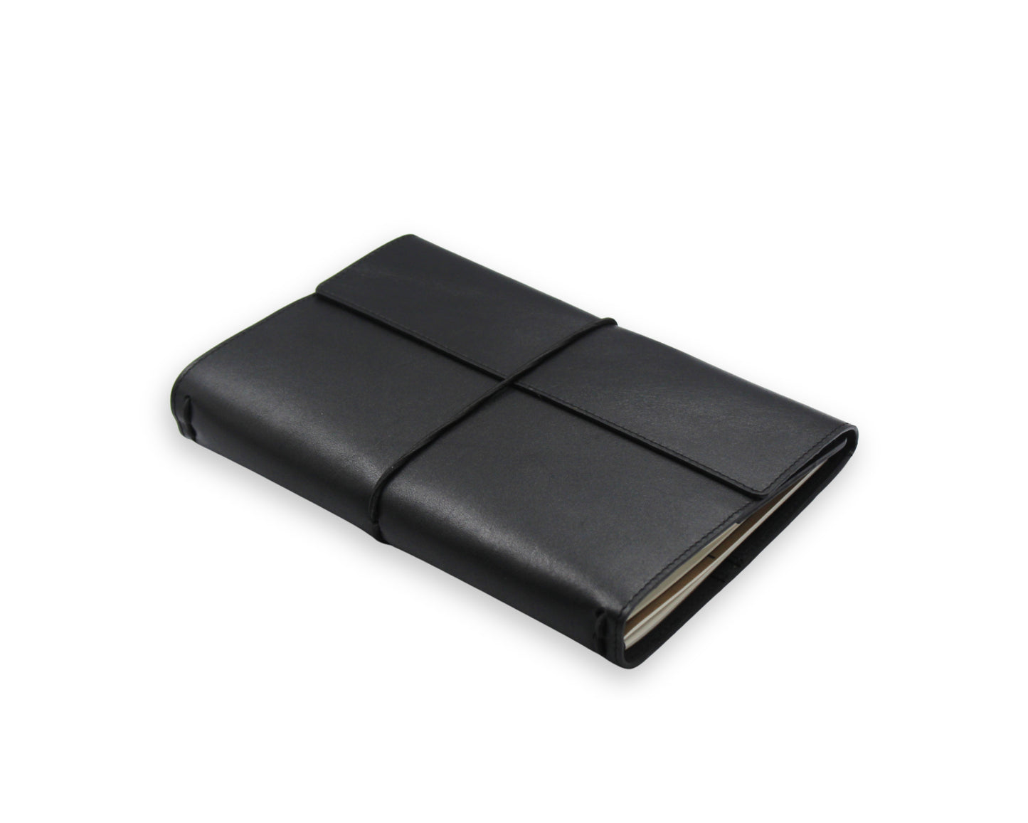 Trifold-Utility Journal with Pockets - Black (A5 Size)