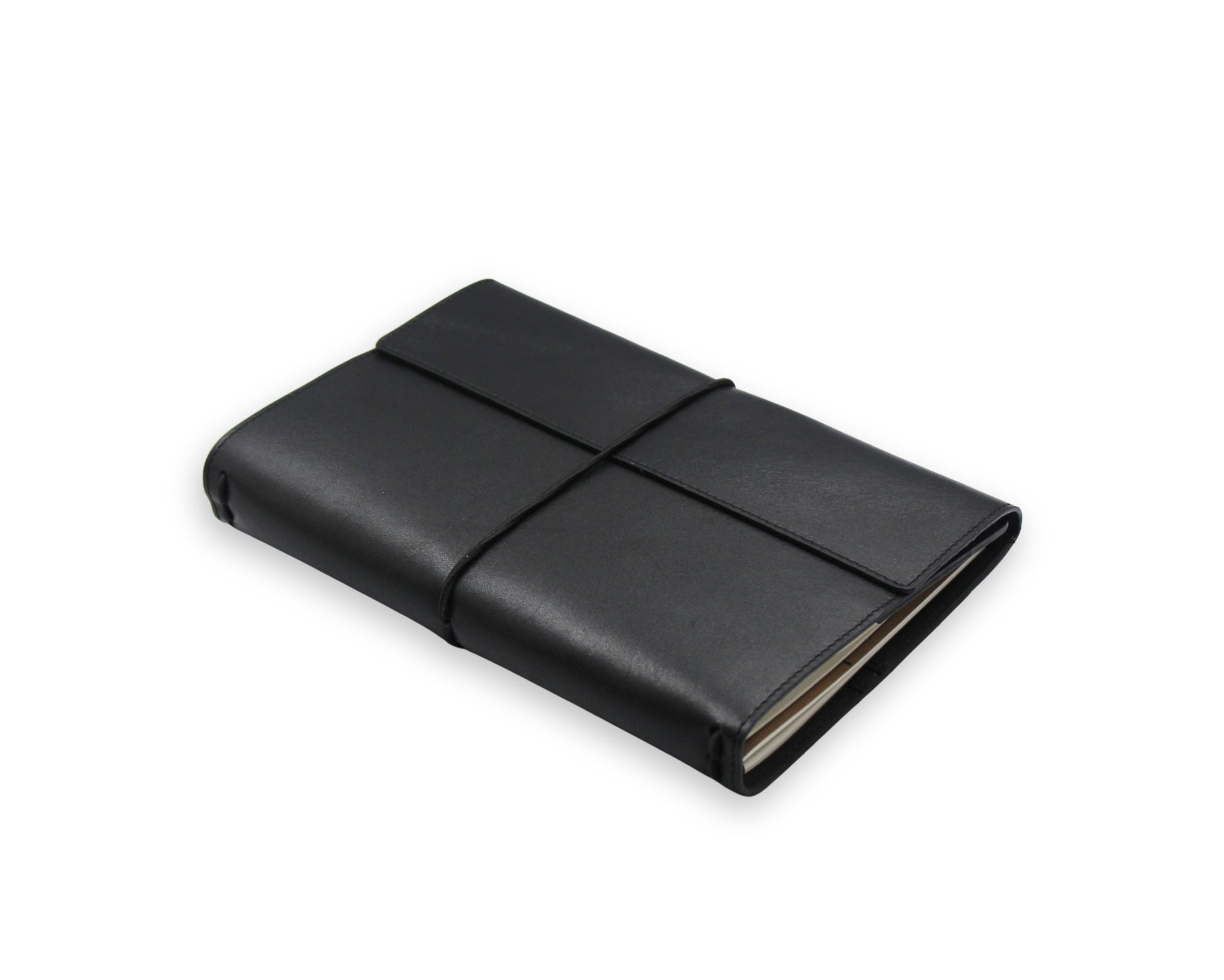 Trifold-Utility Journal with Pockets - Black (A5 Size)
