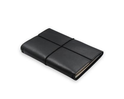 Trifold-Utility Journal with Pockets - Black (A5 Size)