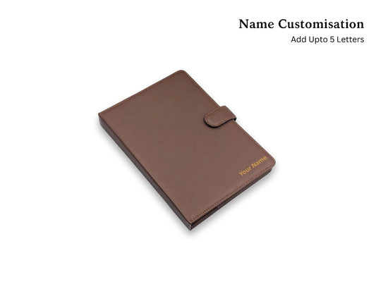 Luxury Full Grain Leather A5 Planner Binder - Brown (With your Name Customisation)