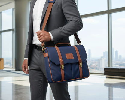 Retro Laptop Bag - Blue