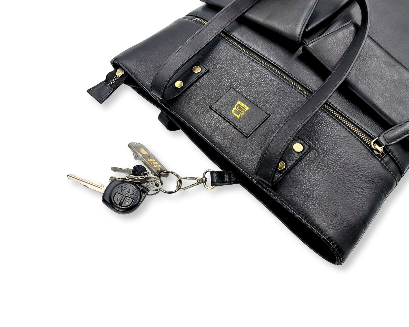 Manhattan office Leather Tote - Black