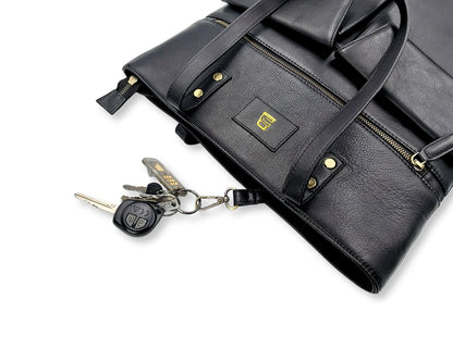 Manhattan office Leather Tote - Black