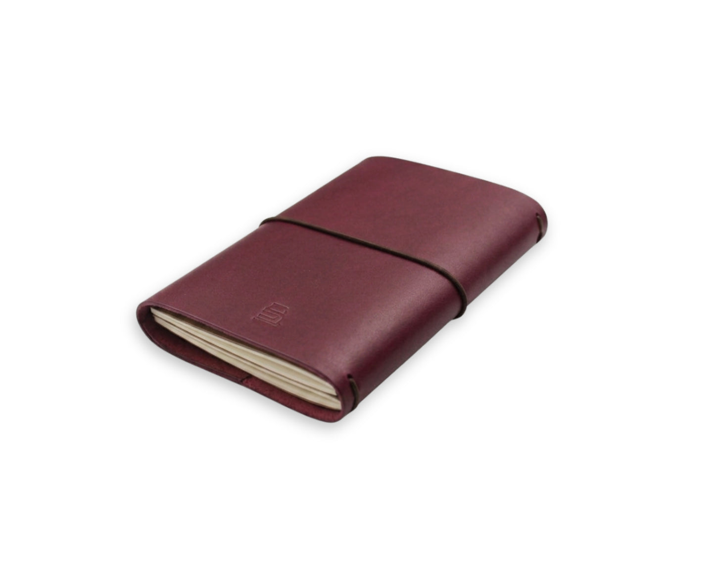 Handmade Leather Trifold Field Journal - Old Mauve - Travel Notebook (With your Name Customisation)