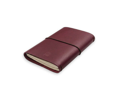 Handmade Leather Trifold Field Journal - Old Mauve - Travel Notebook (With your Name Customisation)