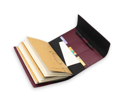 Trifold-Utility Journal with Pockets - Old Mauve (A5 Size)