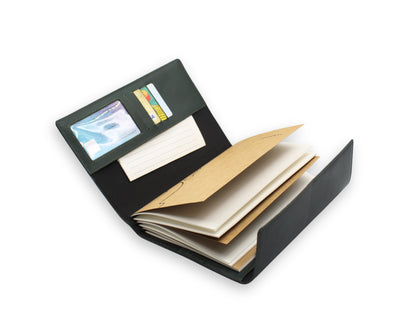 Trifold-Utility Journal with Pockets - Green (A5 Size)