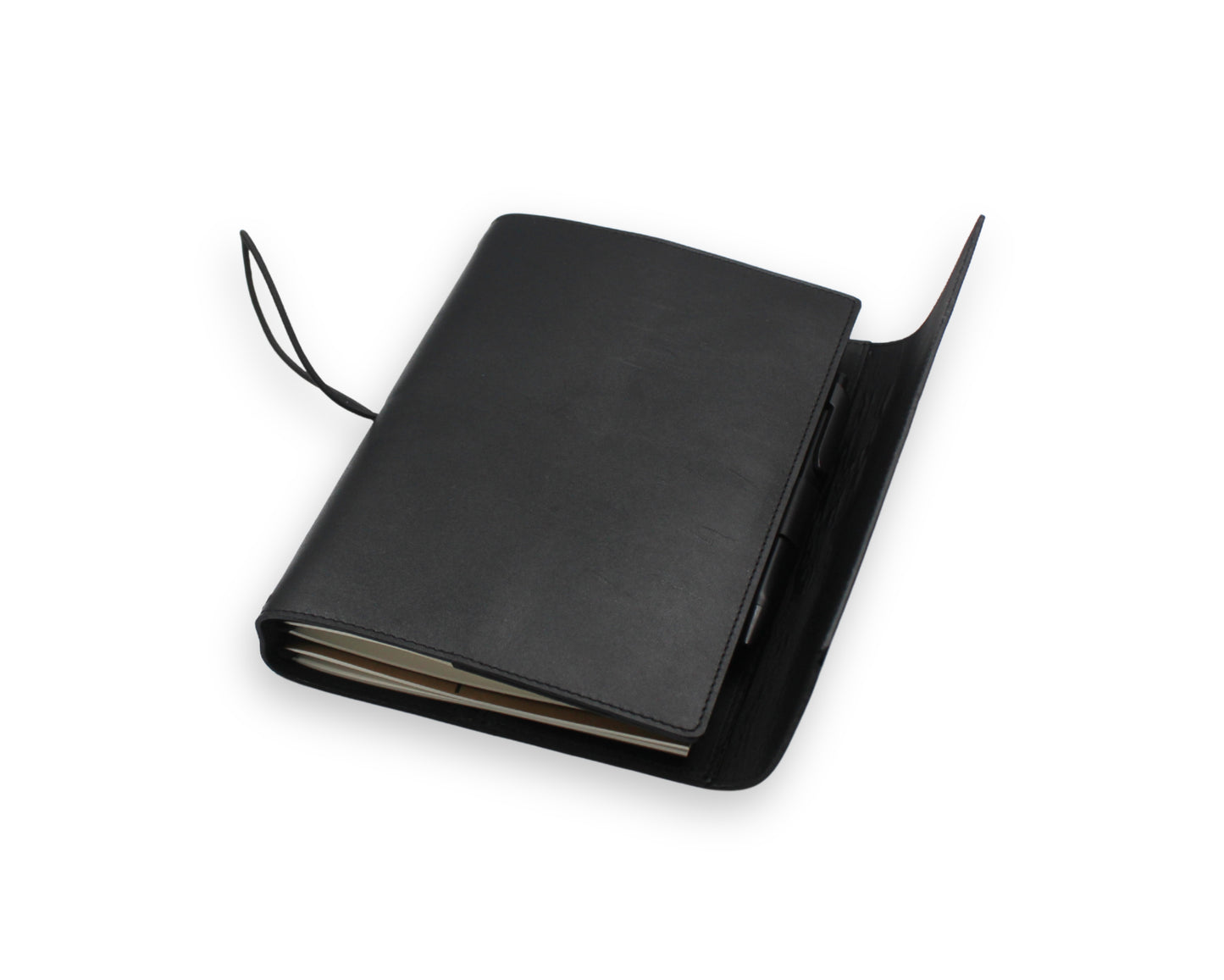 Trifold-Utility Journal with Pockets - Black (A5 Size)