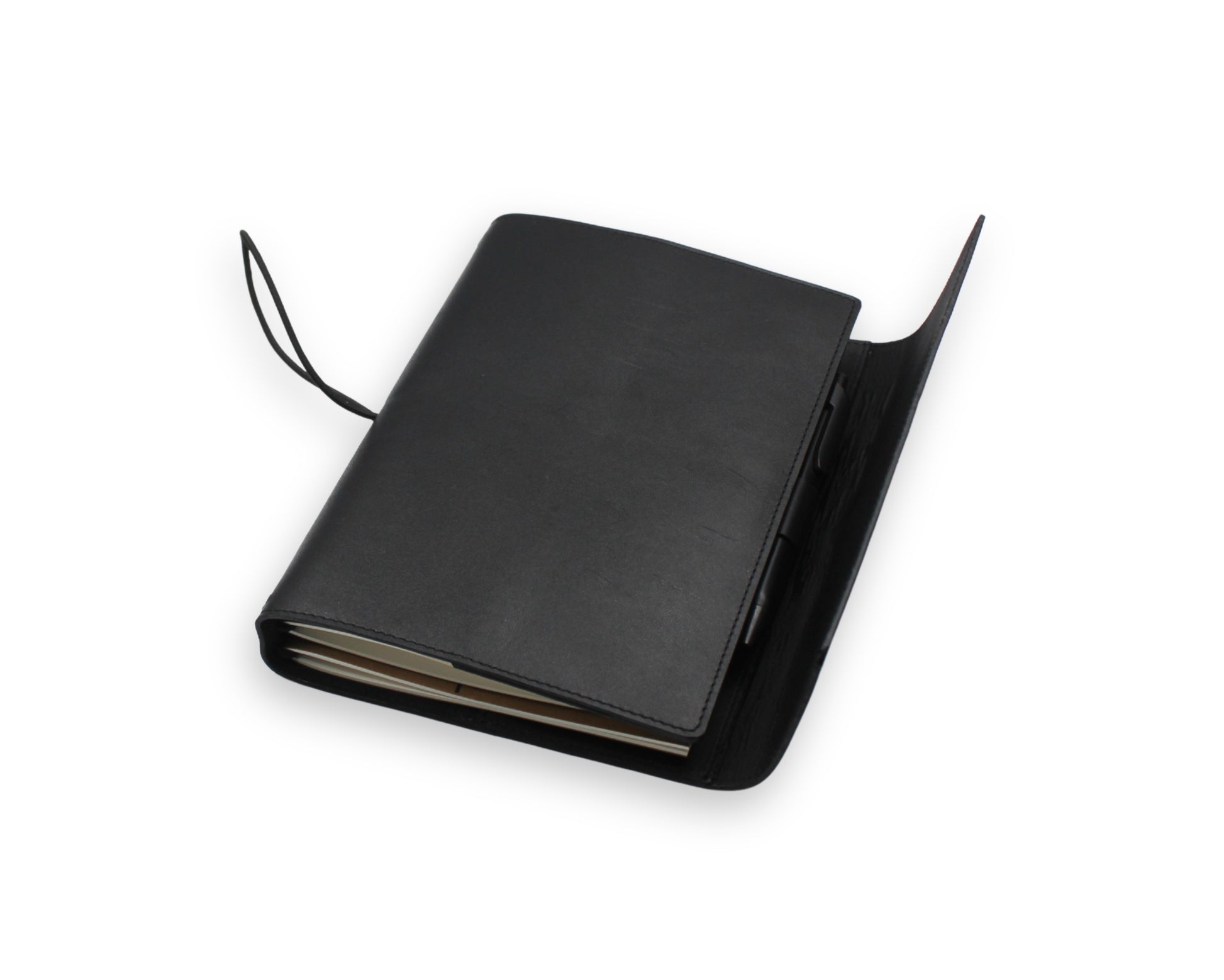 Trifold-Utility Journal with Pockets - Black (A5 Size)