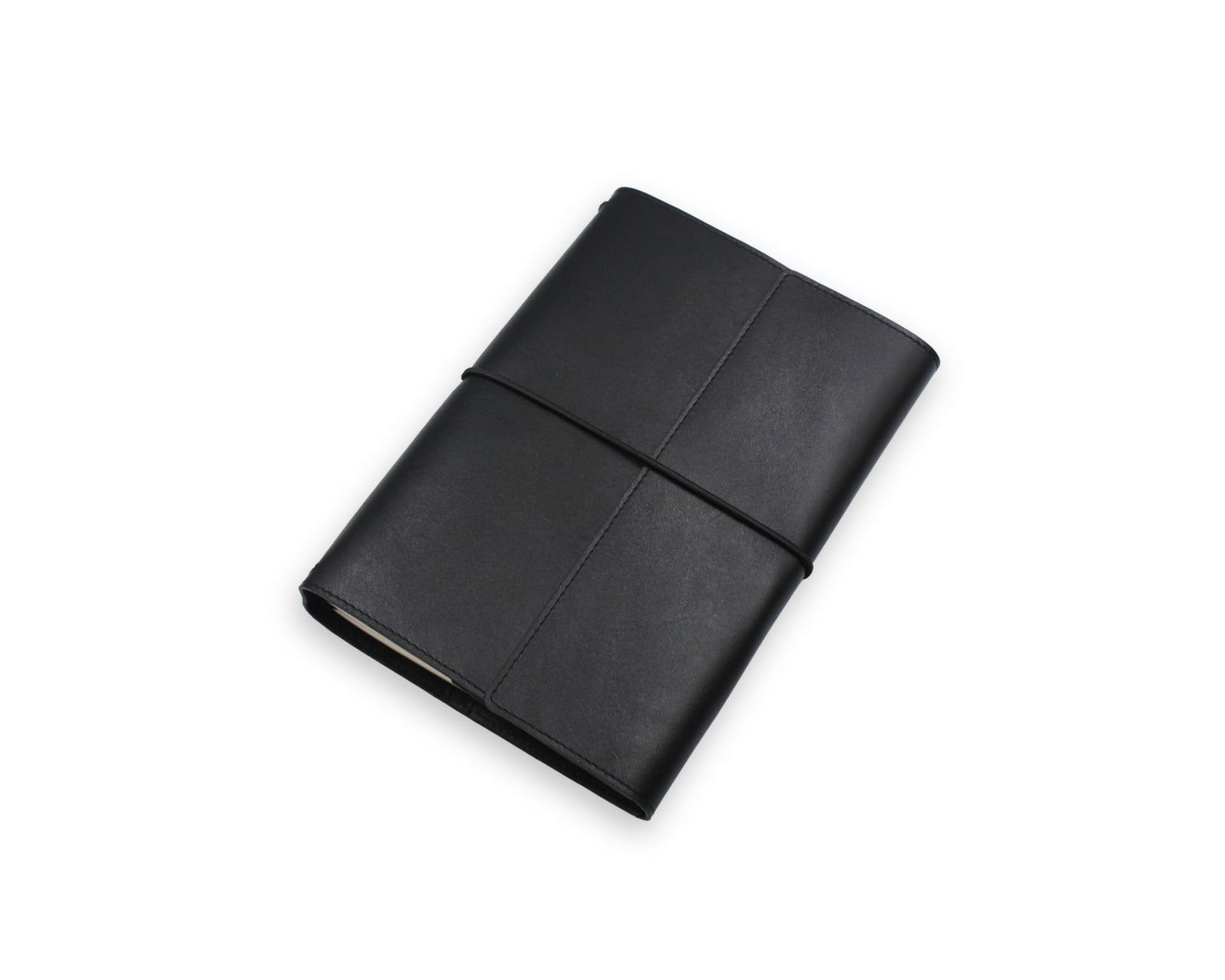 Trifold-Utility Journal with Pockets - Black (A5 Size)