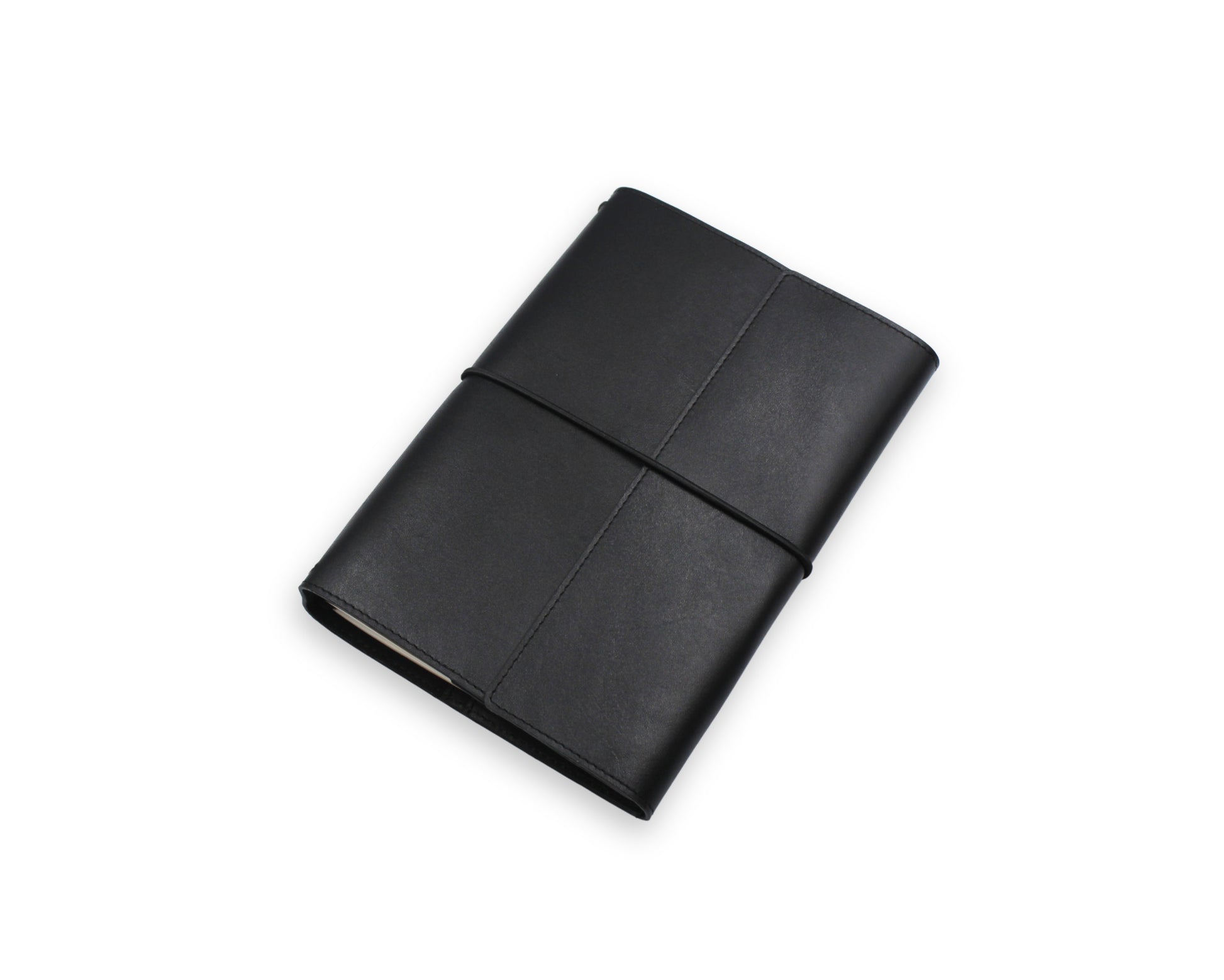 Trifold-Utility Journal with Pockets - Black (A5 Size)