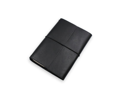 Trifold-Utility Journal with Pockets - Black (A5 Size)