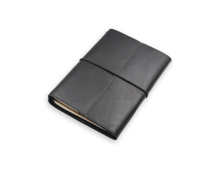 Trifold-Utility Journal with Pockets - Black (A5 Size)