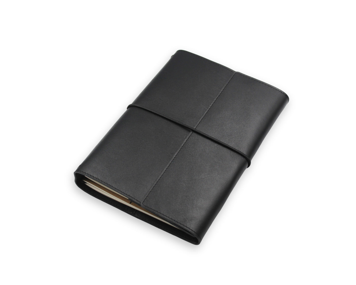 Trifold-Utility Journal with Pockets - Black (A5 Size)