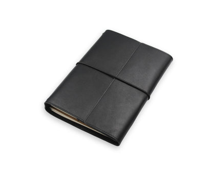 Trifold-Utility Journal with Pockets - Black (A5 Size)