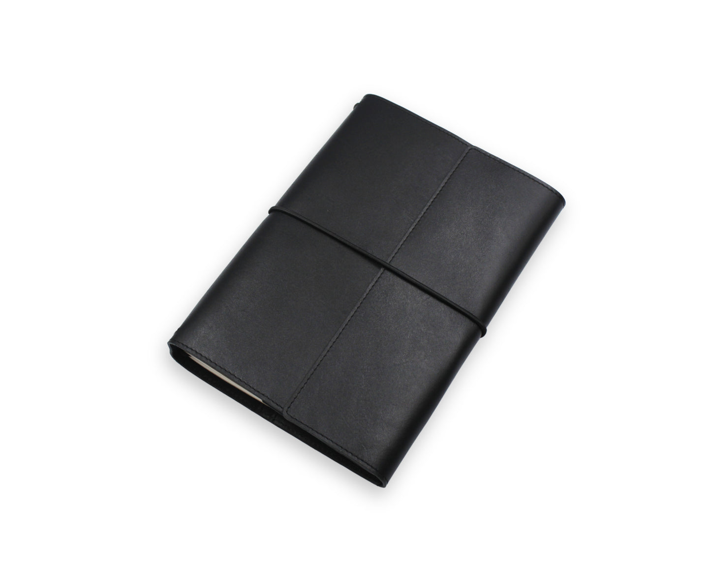 Trifold-Utility Journal with Pockets - Black (A5 Size)