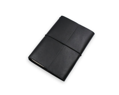 Trifold-Utility Journal with Pockets - Black (A5 Size)
