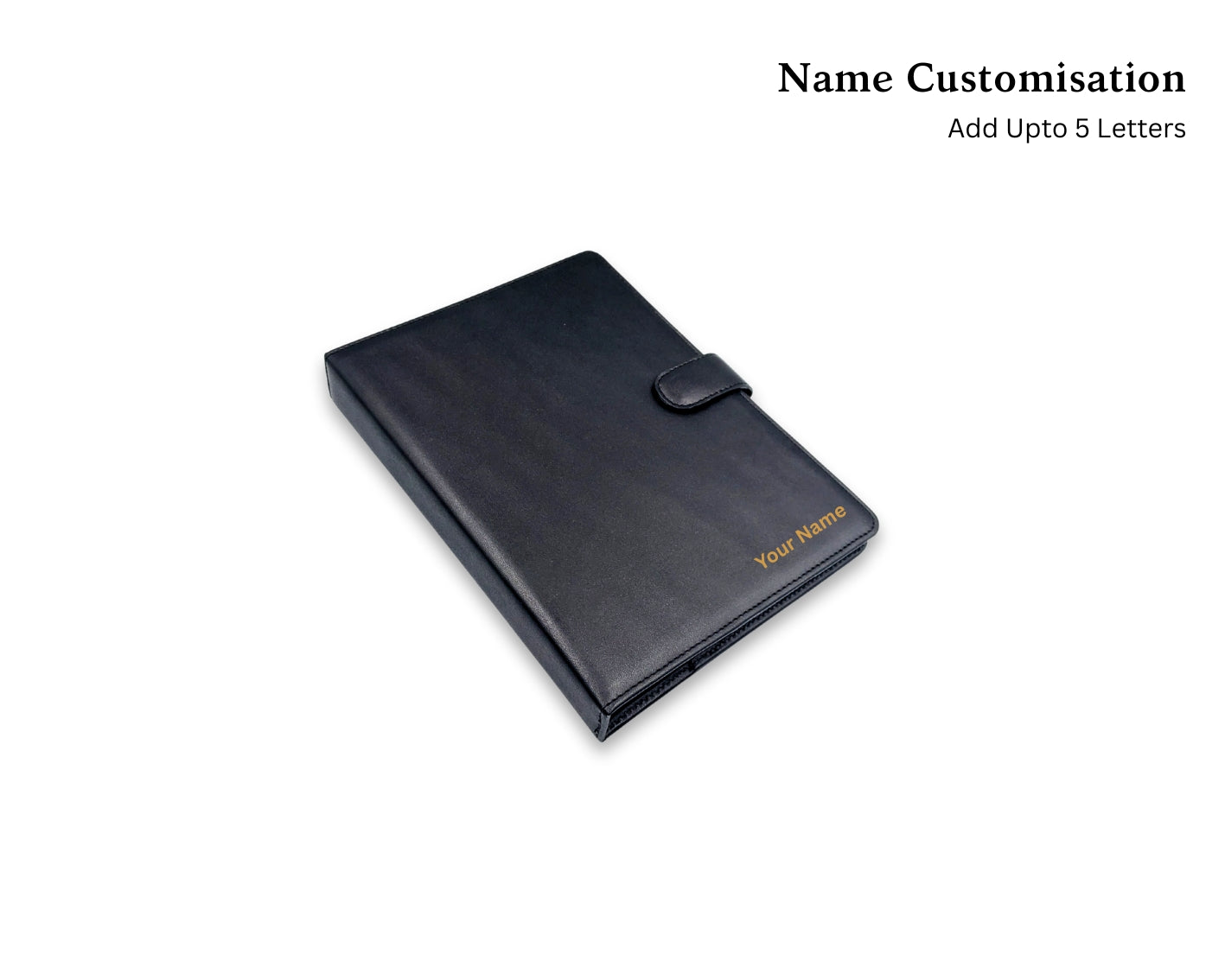 Luxury Full Grain Leather A5 Planner Binder - Black (With your Name Customisation)