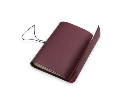 Handmade Leather Trifold Field Journal - Old Mauve - Travel Notebook (With your Name Customisation)