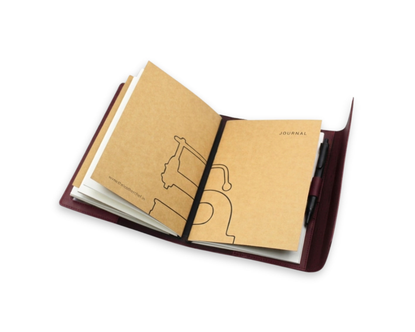 Trifold-Utility Journal with Pockets - Old Mauve (A5 Size)