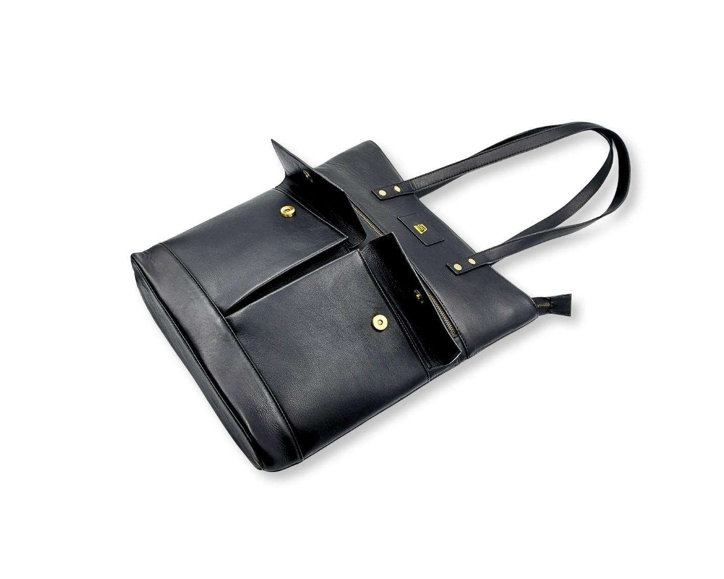 Manhattan office Leather Tote - Black