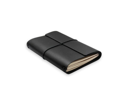 Handmade Leather Trifold Field Journal - Black